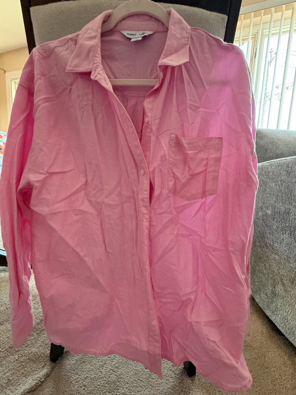 Old Navy Pink Boyfriend Shirt
